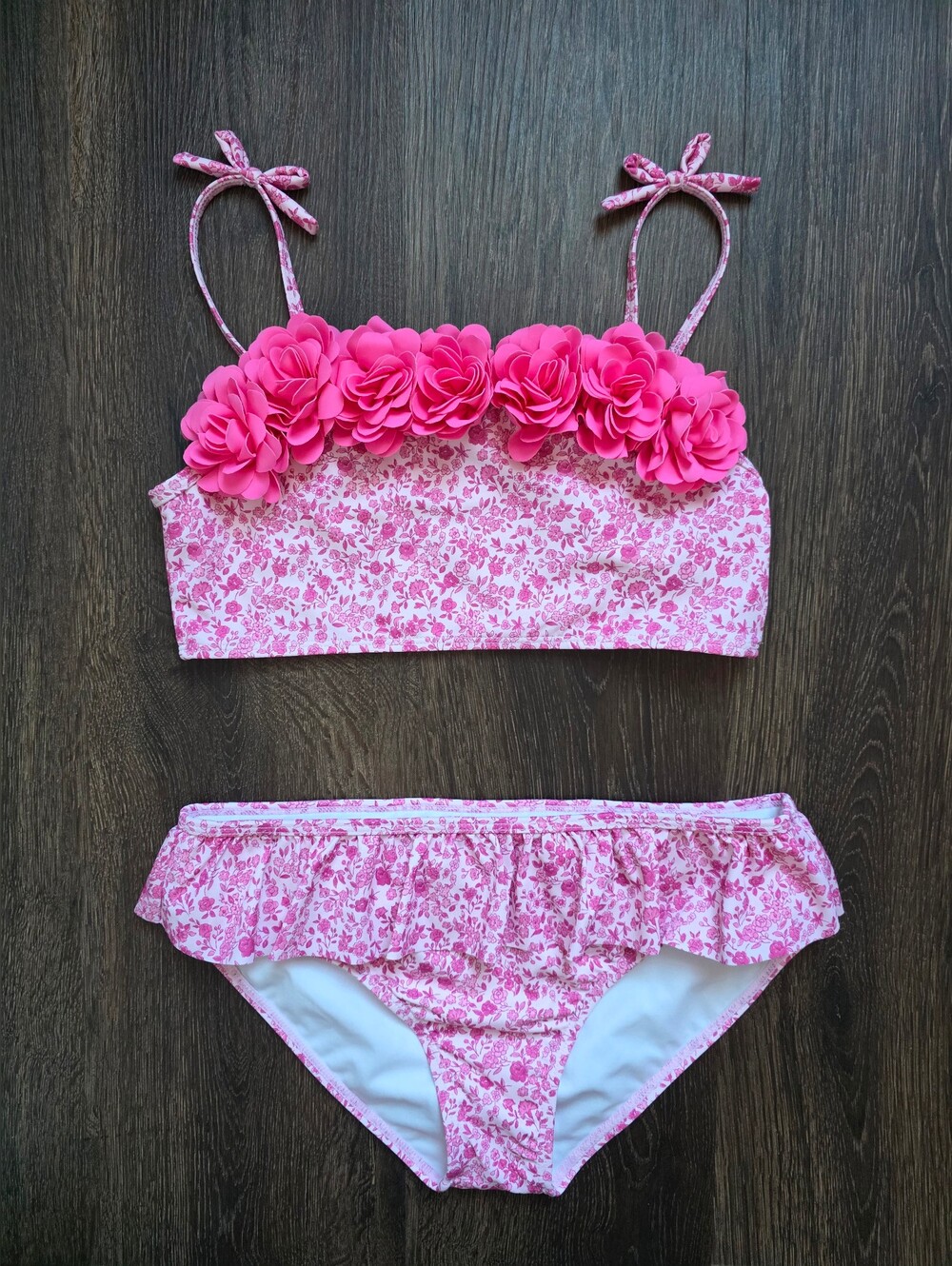 Janie & Jack pink fuschia floral bikini